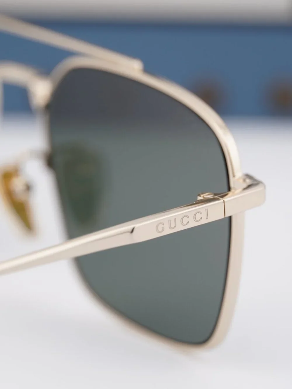 Gucci GG1957SA 001 Square Sunglasses - Gold / Grey